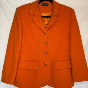 Vintage J.Crew Blazer‎ Jacket Women's Sz4 Orange Wool Cashmere Blend Hong Kong